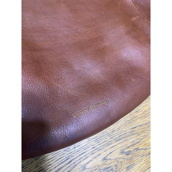 (Sold) Lucky Brand 100% Leather Zip Top Hobo Bag - Picture 8 of 12